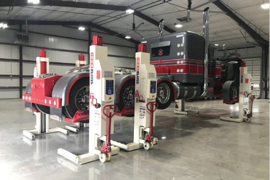 Truck on Mobile Column Lifts