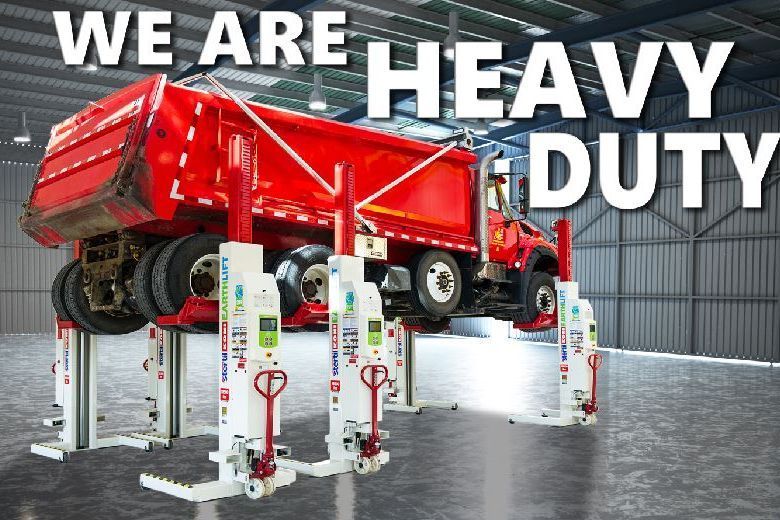 Heavy duty Stertil-Koni mobile column lift for waste, trash, and refuse trucks