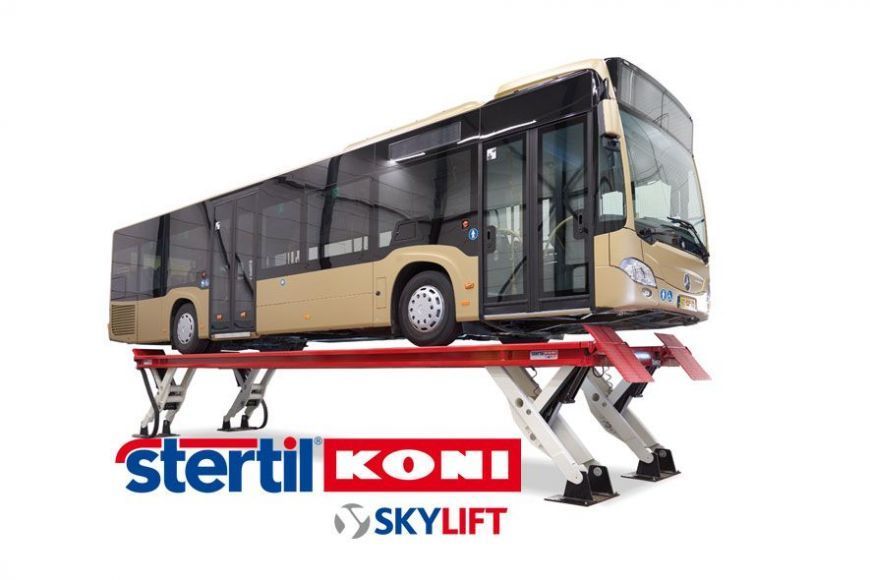 SKYLIFT platform scissor lift from Stertil-Koni patent agreememt wth Vehicle Service Group