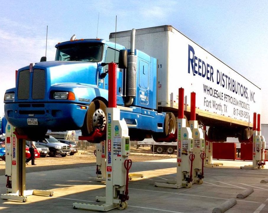 Reeder Distributors truck on EARTHLIFTs by Stertil-Koni